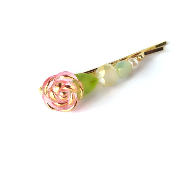 懐憶の薔薇のヘアピン