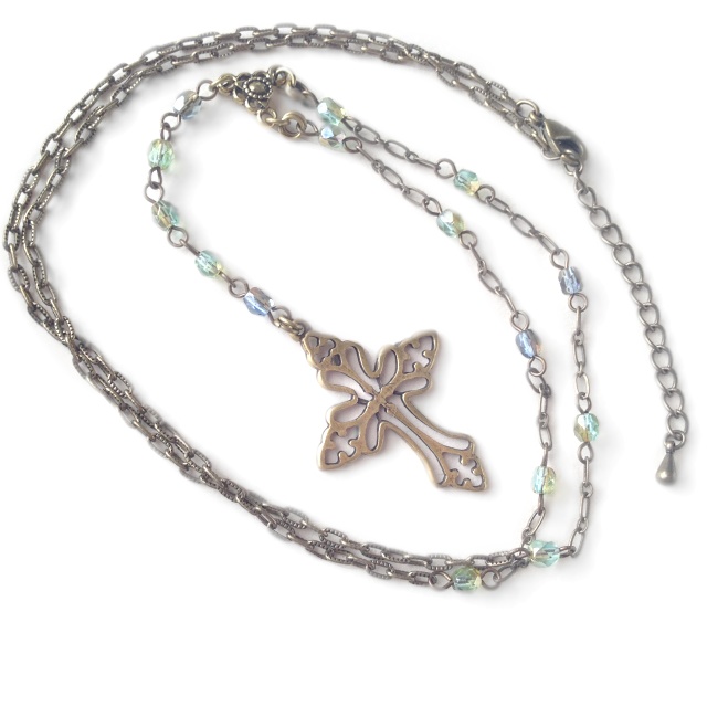 遺された祈り　ロザリオ風ネックレス