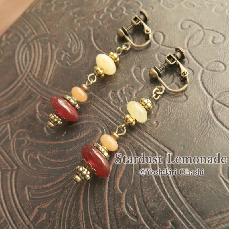 天然石のエスニックイヤリング