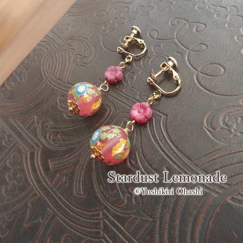 朝顔の耳飾り 紅