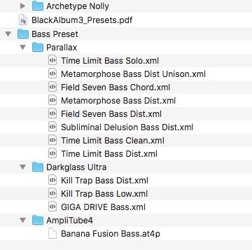 【無料】BLACK ALBUM 3 アンプシミュレーター&ドラム音源プリセットパック