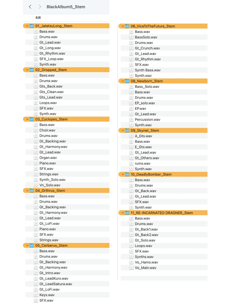 BLACK ALBUM 5 ステムデータ ※収録楽曲にご注意ください