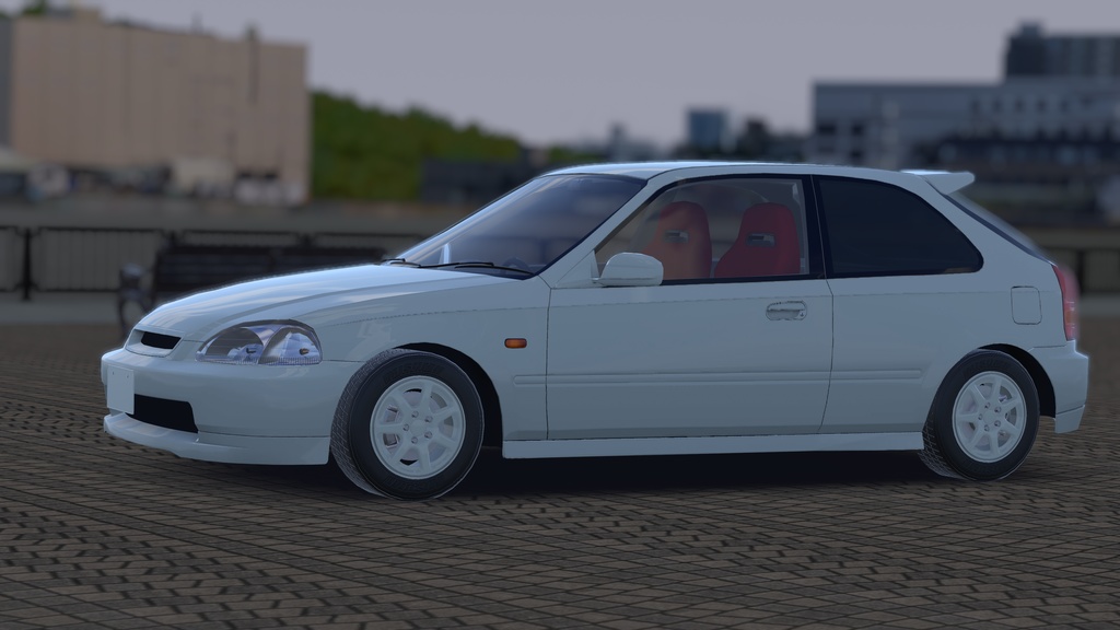 【VRChat想定】3Dカーモデル「CIV_KE9」【CVS2対応】