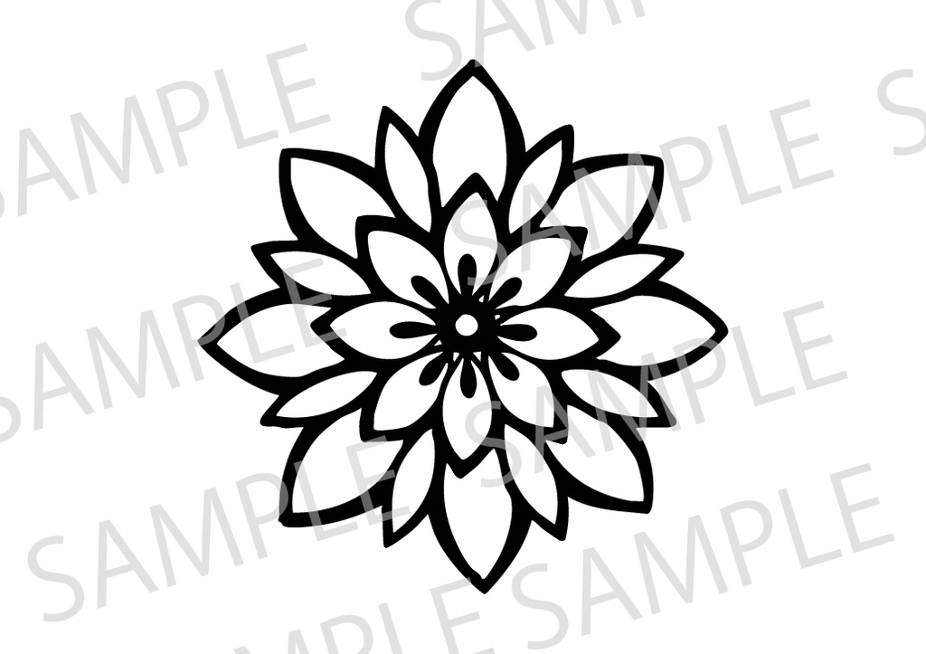 【無料】手描き　花曼陀羅風①データ