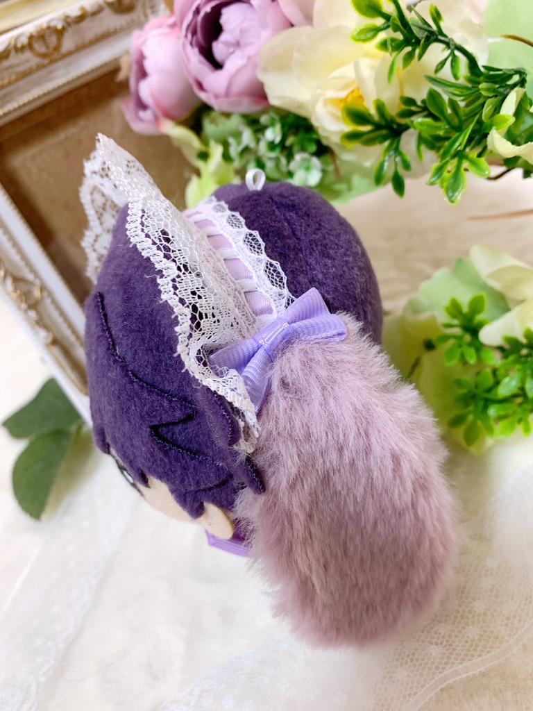 たれみみうさぎヘッドドレス/白とチェック柄