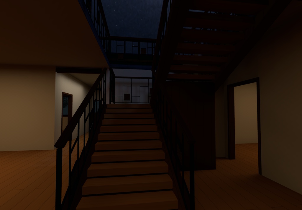 【VRChat PC向け・家具なし】池の中央の星見コテージ KFW-02 ver1.0