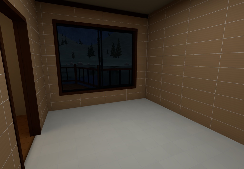 【VRChat PC向け・家具なし】池の中央の星見コテージ KFW-02 ver1.0