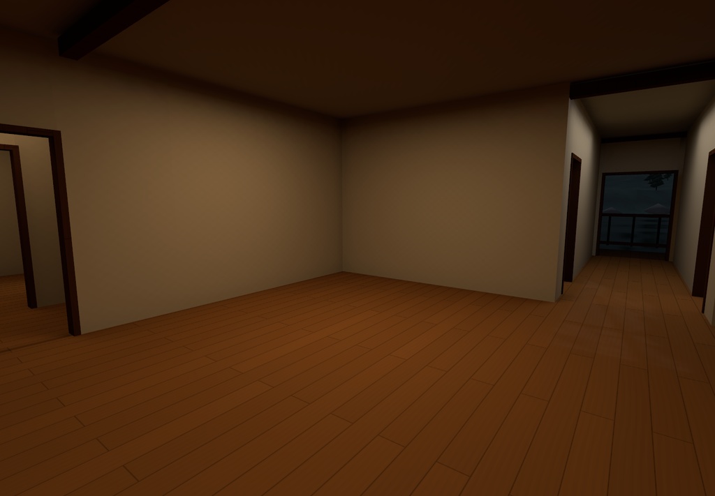【VRChat PC向け・家具なし】池の中央の星見コテージ KFW-02 ver1.0