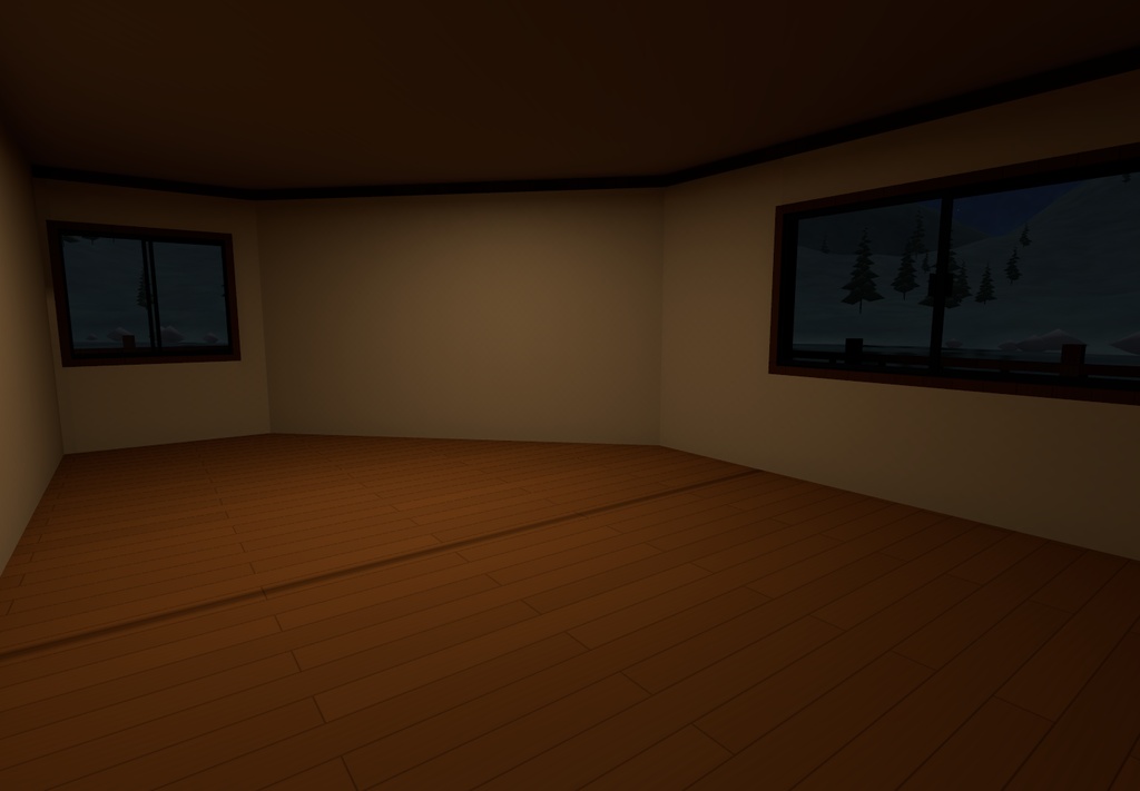 【VRChat PC向け・家具なし】池の中央の星見コテージ KFW-02 ver1.0