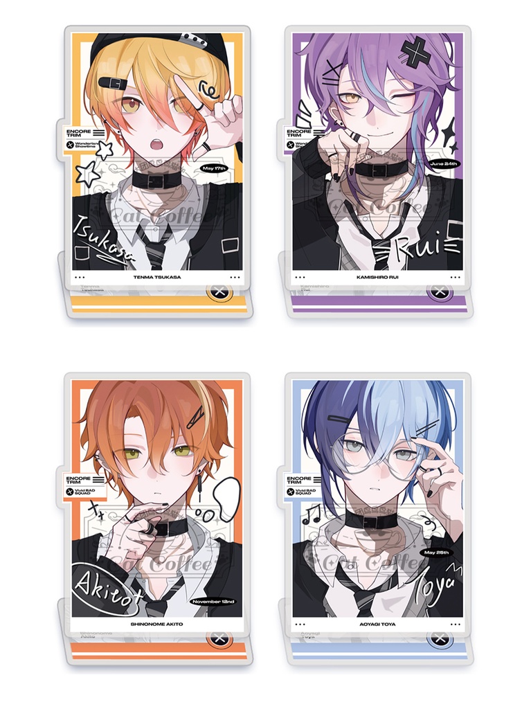 プロジェクトセカイ プロセカ 青柳冬弥 天馬司 神代類 東雲彰人 アクリルスタンド アクリルキーホルダー 缶バッジ