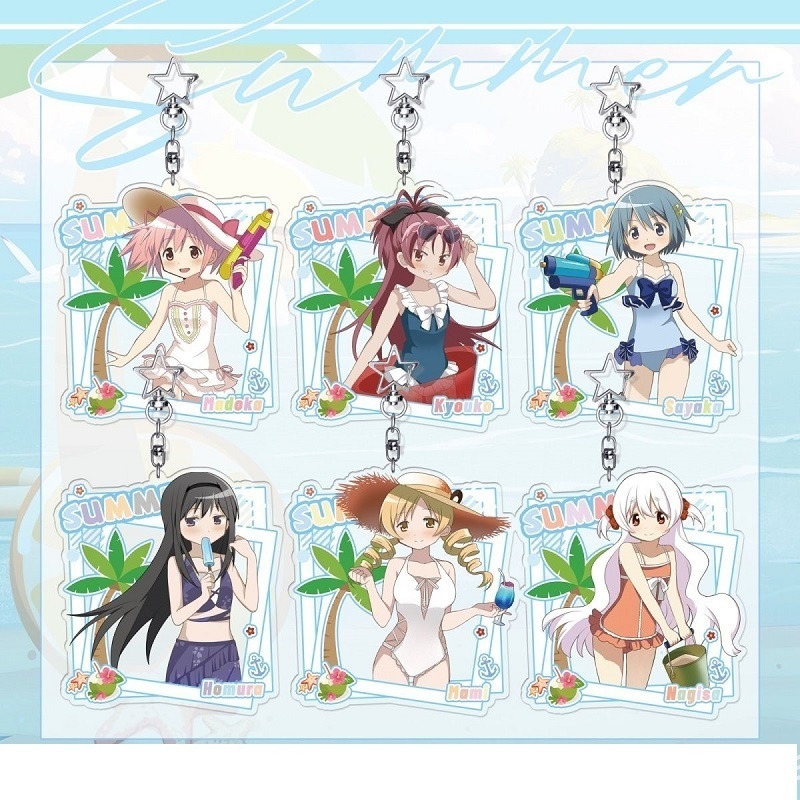 魔法少女まどか☆マギカ 佐倉杏子 鹿目まどか 美樹さやか 巴マミ 暁美ほむら 百江なぎさ アクリルスタンド アクリルキーホルダー 缶バッジ