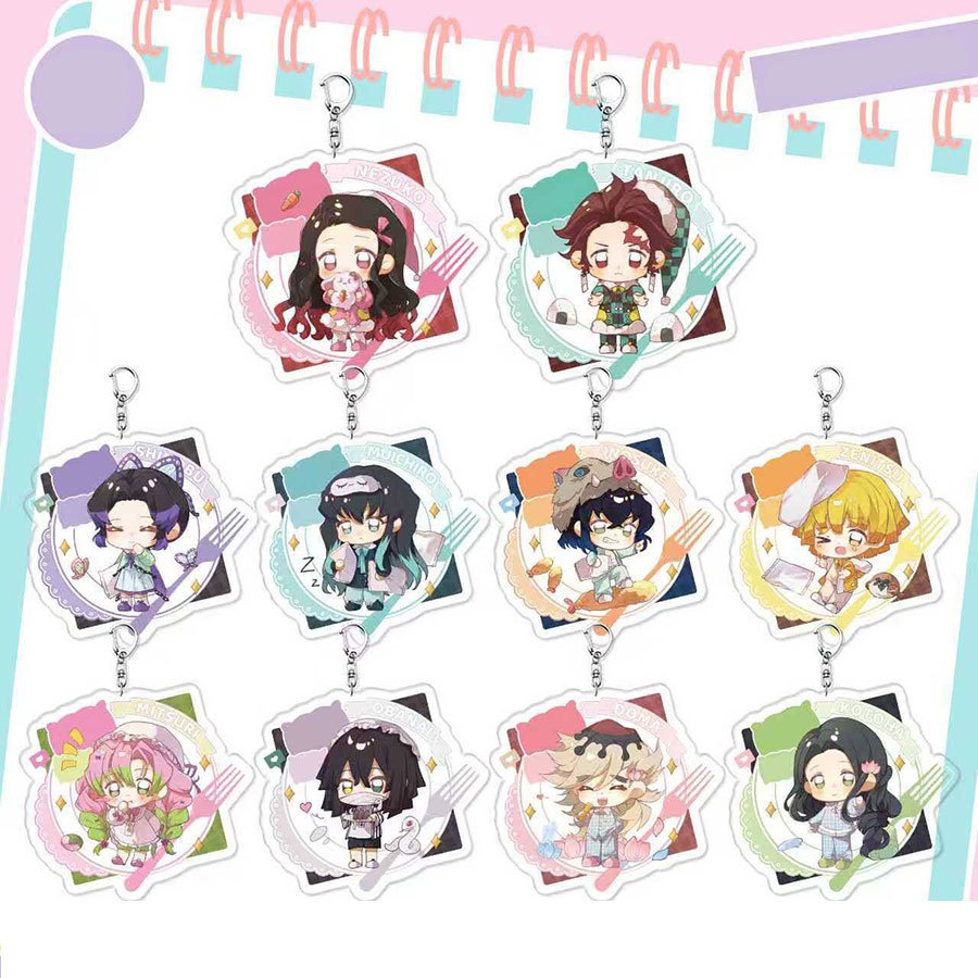 鬼滅の刃 竈門禰豆子 竈門炭治郎 我妻善逸 甘露寺蜜璃 伊黒小芭内 胡蝶しのぶ 童磨 嘴平琴葉 嘴平伊之助 時透無一郎 アクリルキーホルダー アクリルスタンド 缶バッジ
