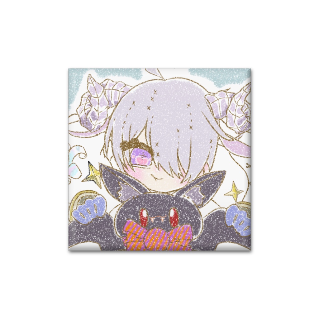 羊ルミふぇる -スクエア缶バッチ-