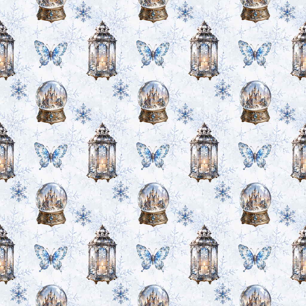 Crystal Winter Fantasy Digital Paper 10 Sheets|クリスタル・ガラス・冬のデジタルペーパー