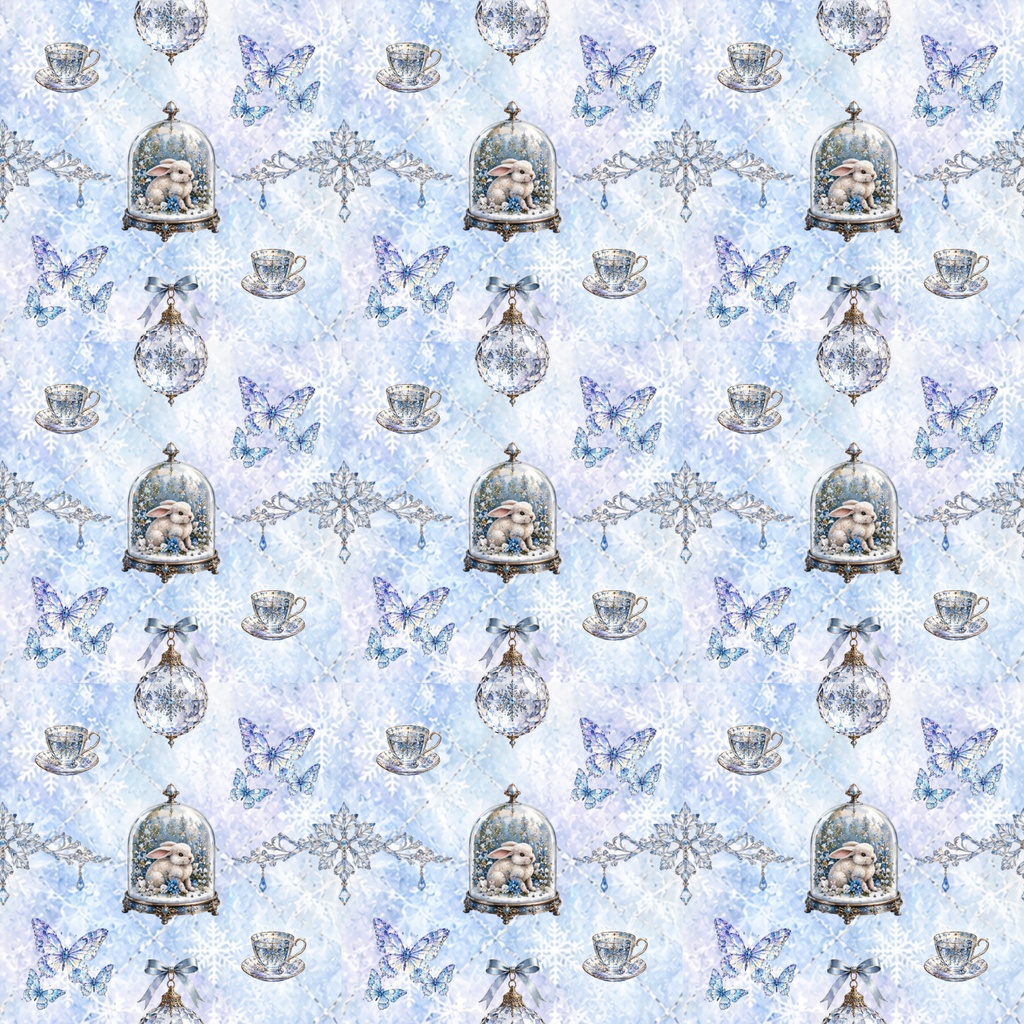 Crystal Winter Fantasy Digital Paper 10 Sheets|クリスタル・ガラス・冬のデジタルペーパー