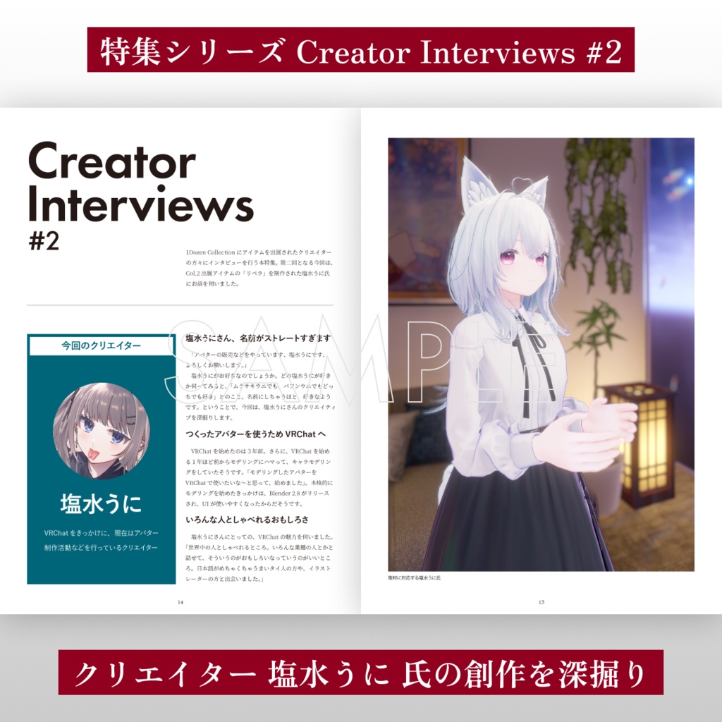 【VRChatアバターコレクション雑誌】1Dozen Collection col.3 (特集 塩水うに氏, Beroar氏)