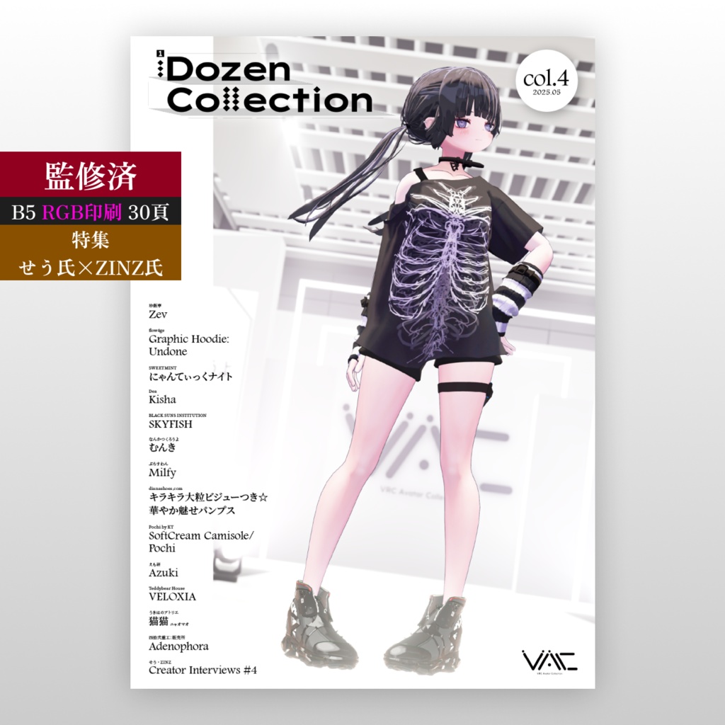 【VRChatアバターコレクション雑誌】1Dozen Collection col.4 （特集 せう氏×ZINZ氏）