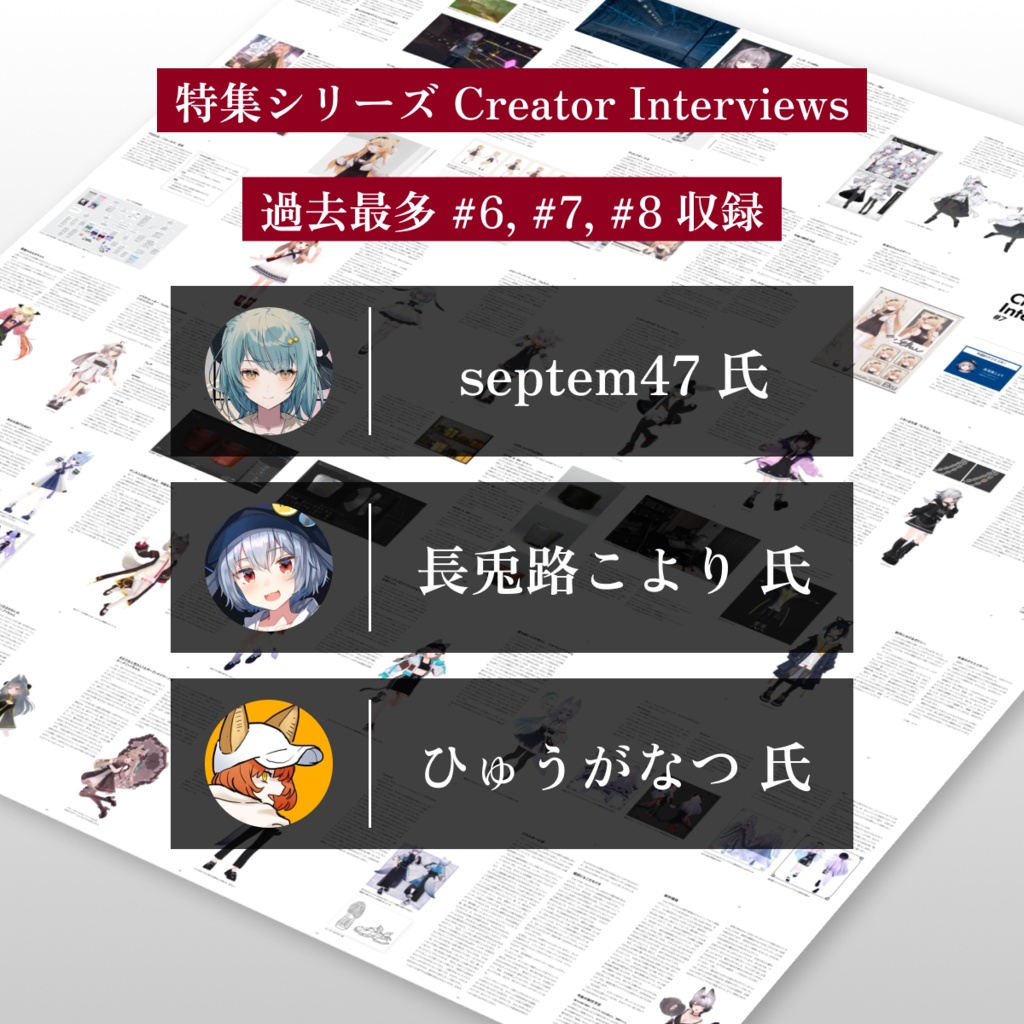 【VRChatアバターコレクション雑誌】1Dozen Collection col.6 (特集 semtem47氏, 長兎路こより氏, ひゅうがなつ氏)