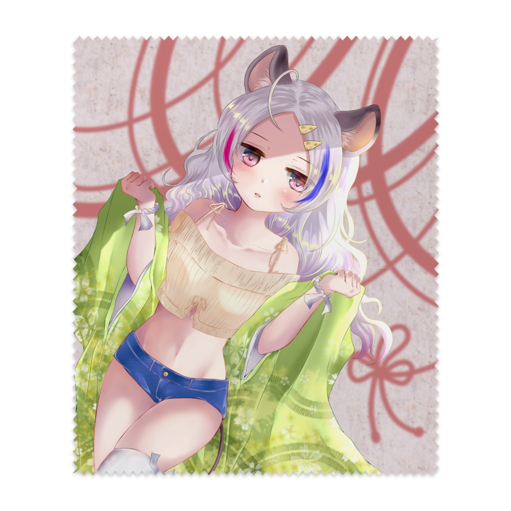 【創作】年賀絵2020年 ねずみみっ娘 マイクロファイバークロス