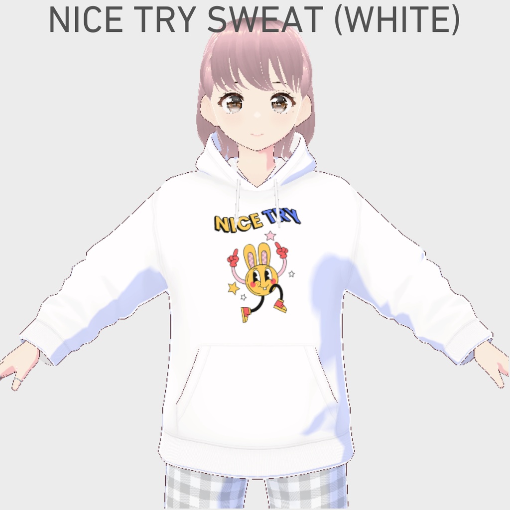 【Vroid衣装トップス】GOOD GAME / NICE TRY SWEAT<無料free>