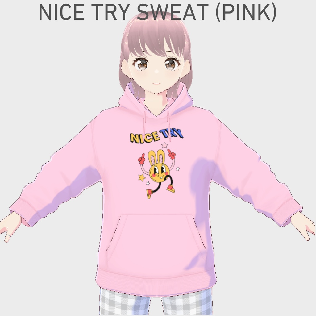 【Vroid衣装トップス】GOOD GAME / NICE TRY SWEAT<無料free>