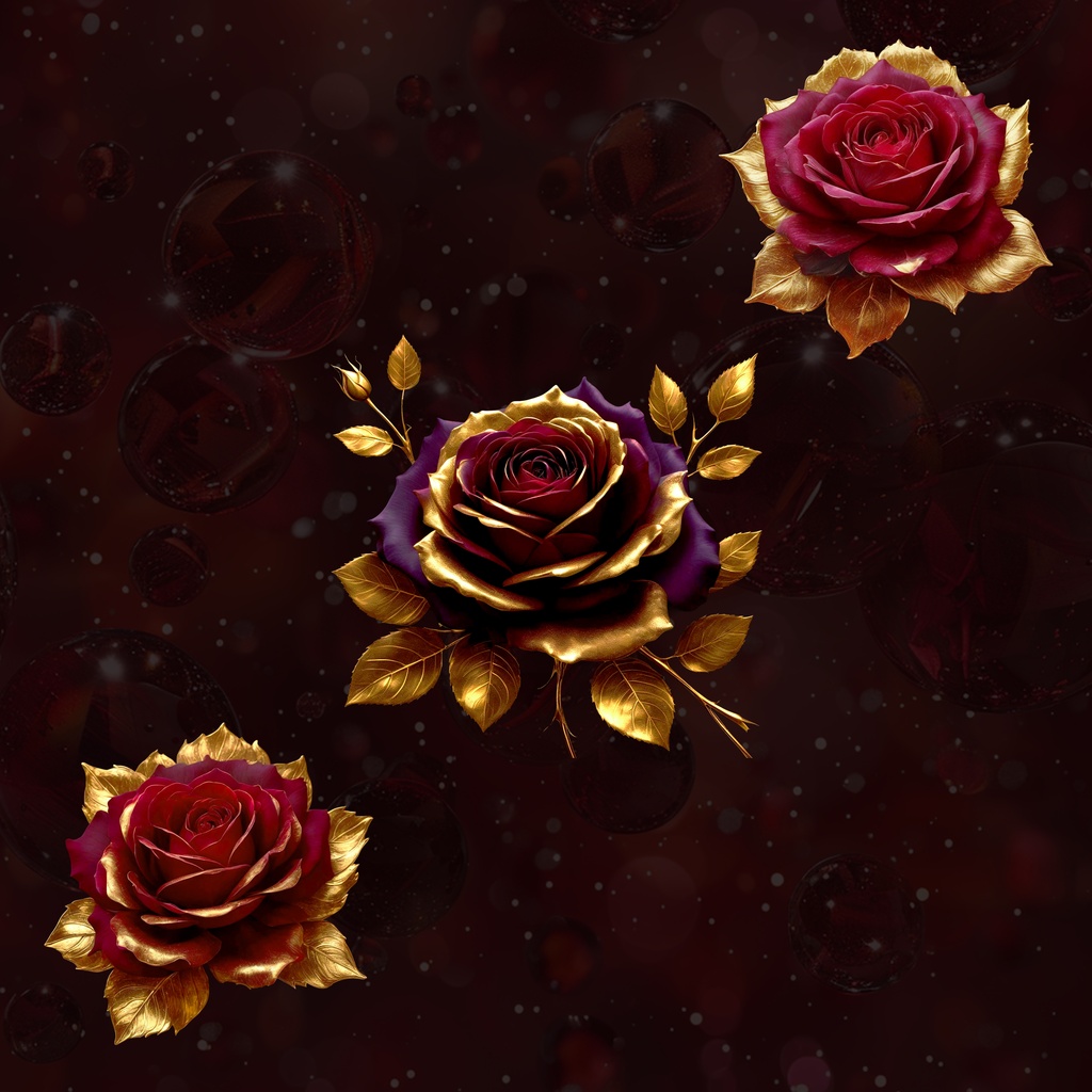 Royal Rose Collection|ブルー&クリムゾンローズ素材集【商用利用可】