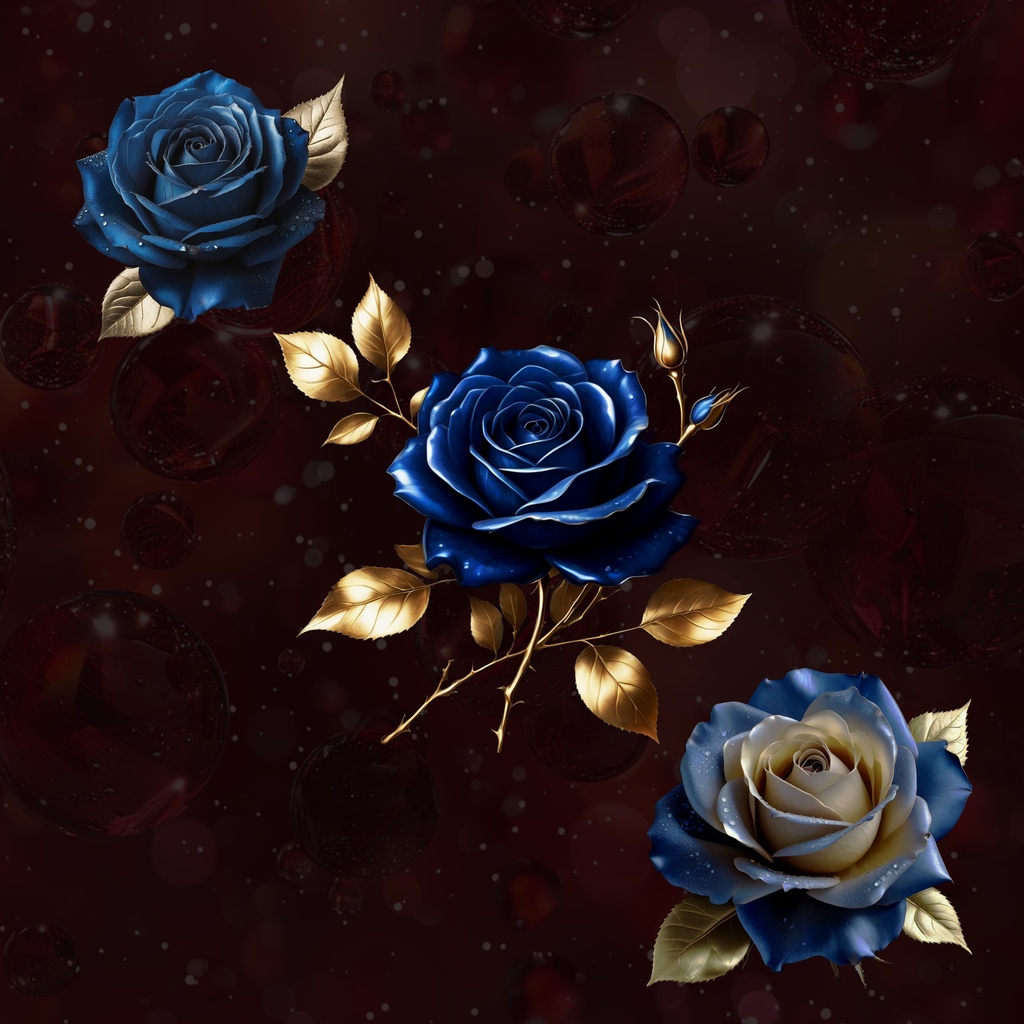 Royal Rose Collection|ブルー&クリムゾンローズ素材集【商用利用可】