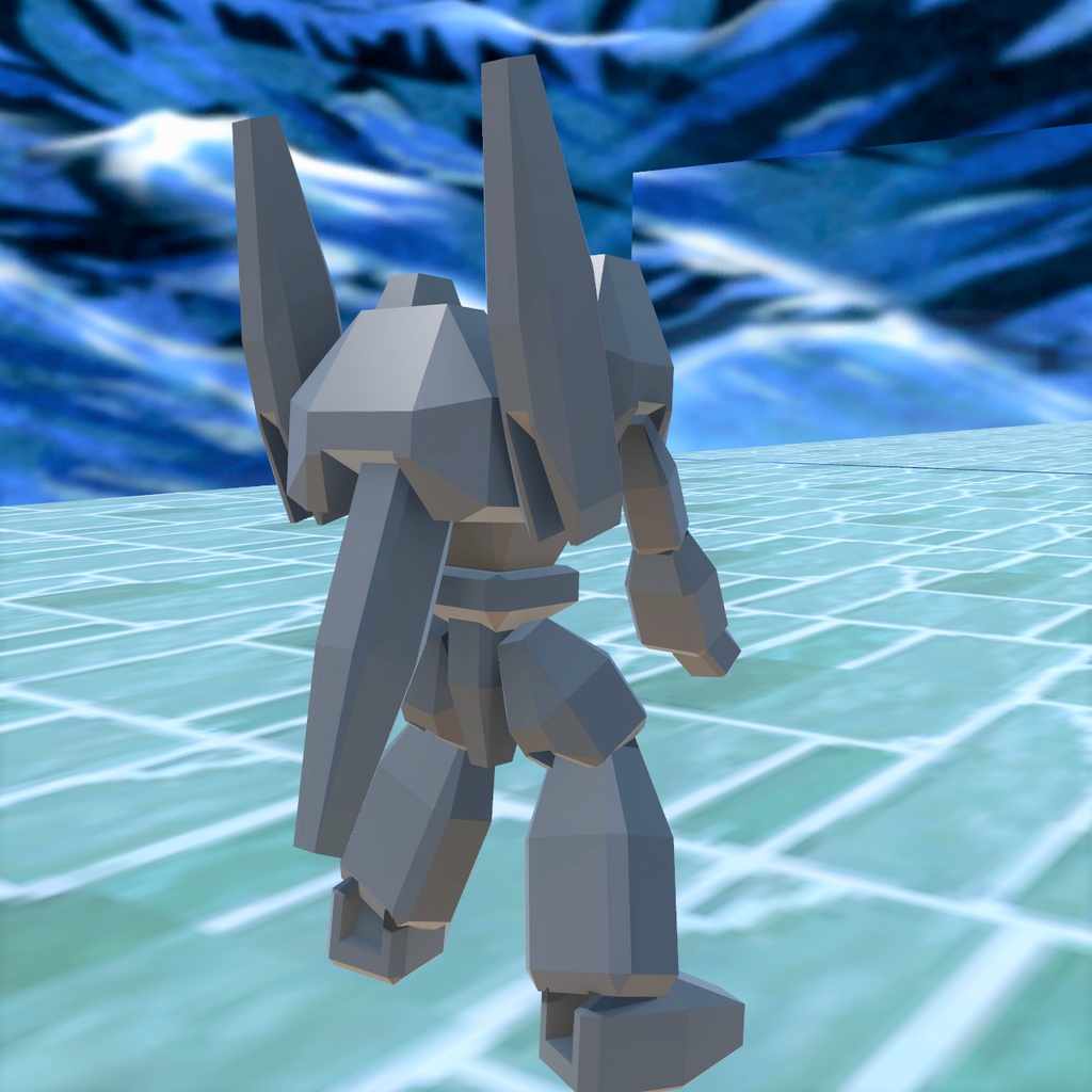 なんとなく作ったパーツを適当に拡大縮小して並べたロボット