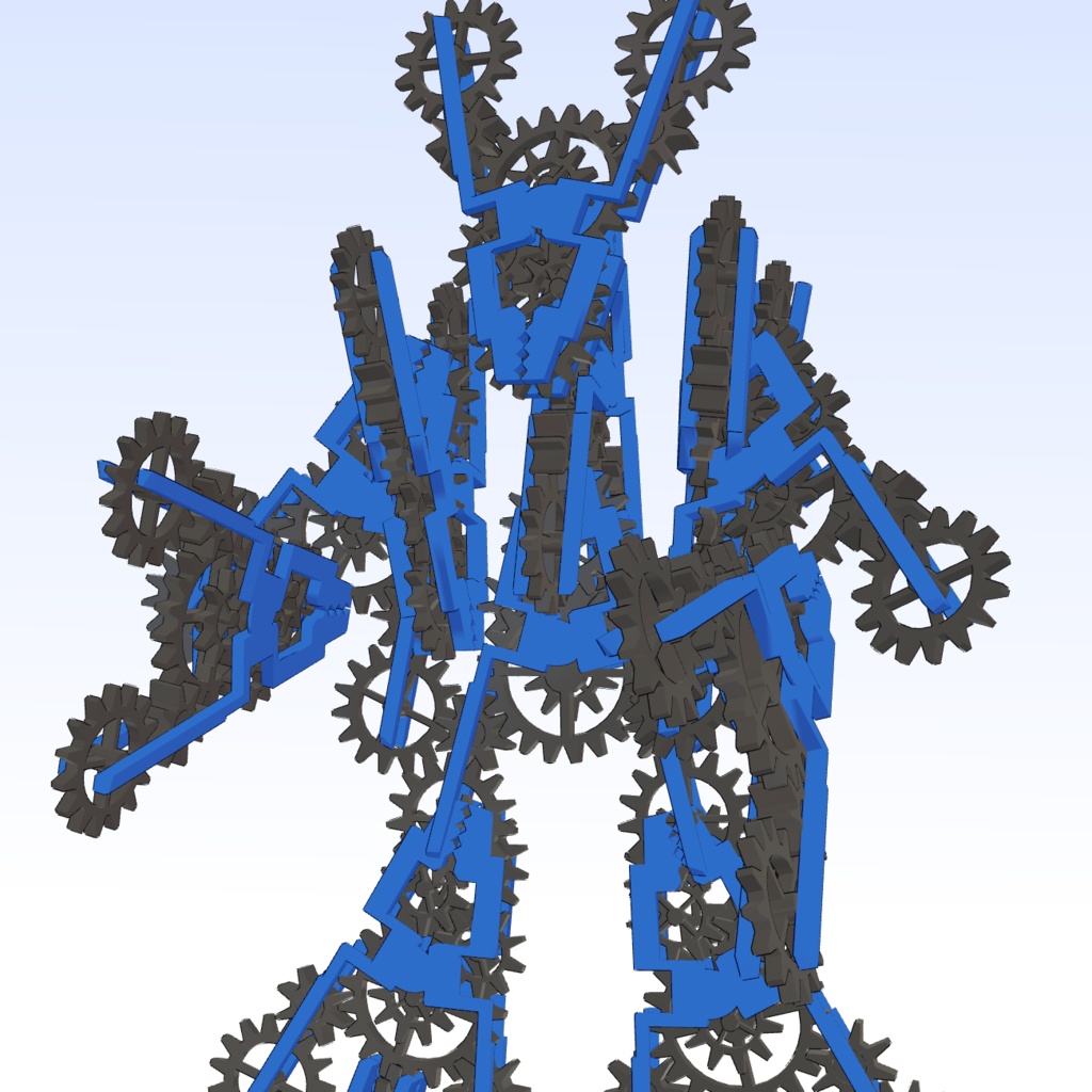 オリジナル3Dモデル「歯車洗濯バサミロボ」