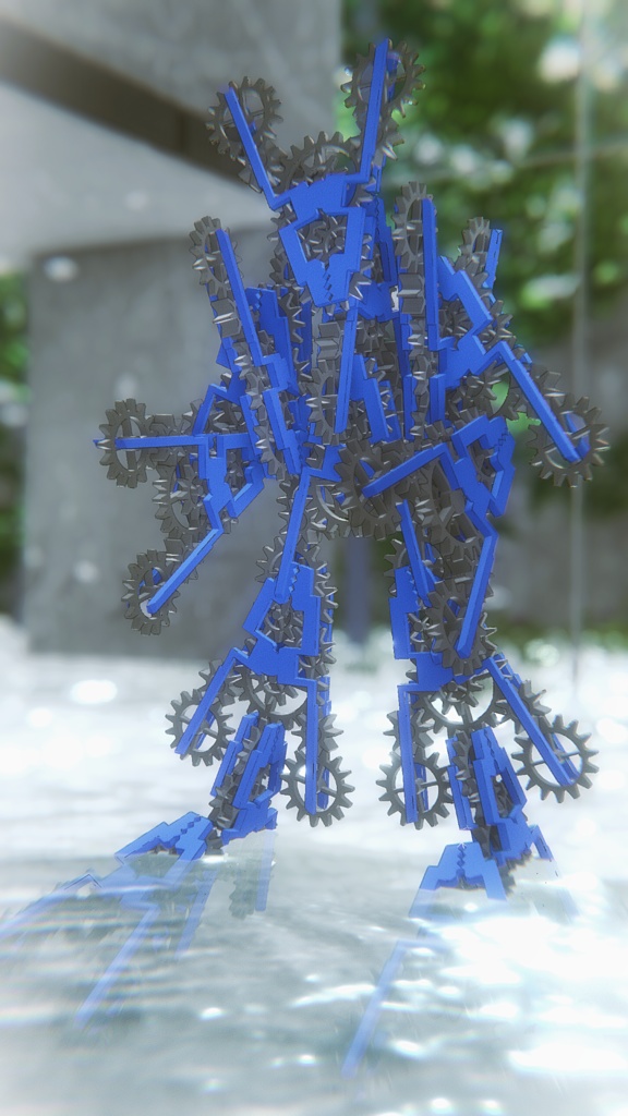 オリジナル3Dモデル「歯車洗濯バサミロボ」
