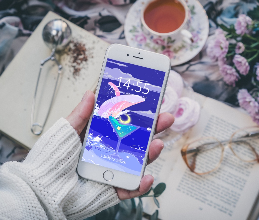 ほんわかポップアート03【PC iPad等 デジタル壁紙、配信用】