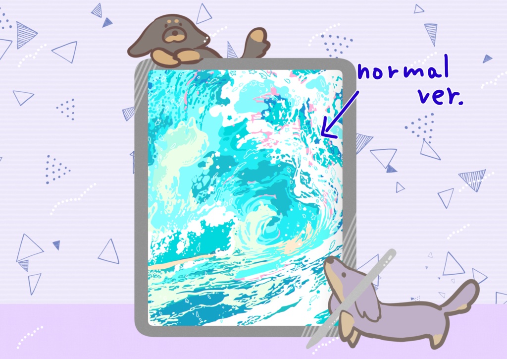 ほんわかポップアート04【PC iPad等 デジタル壁紙、配信用】