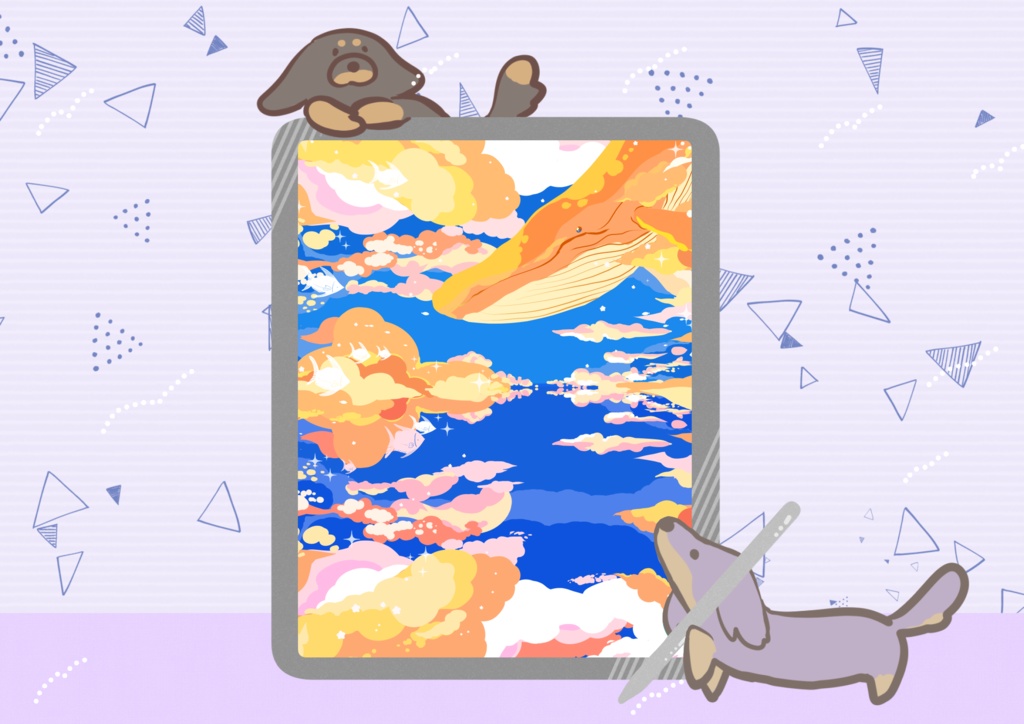 ほんわかポップアート05【PC iPad等 デジタル壁紙、配信用】