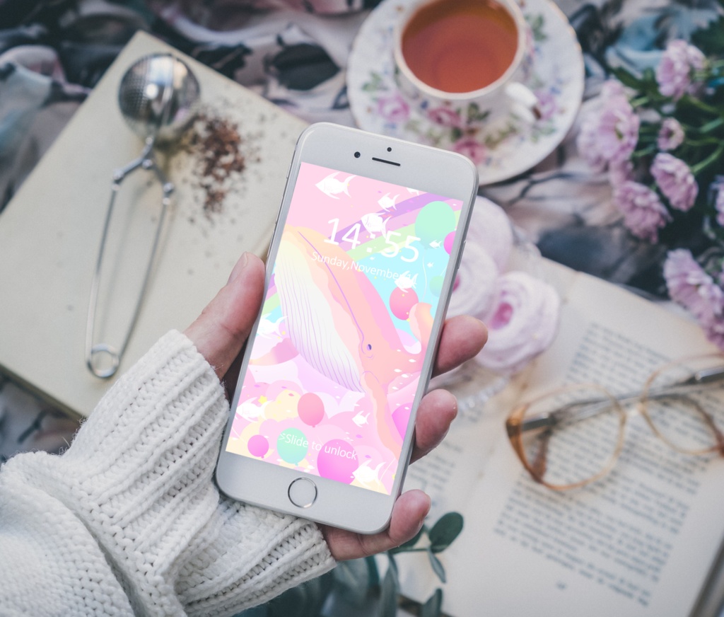 ほんわかポップアート06【PC iPad等 デジタル壁紙、配信用】