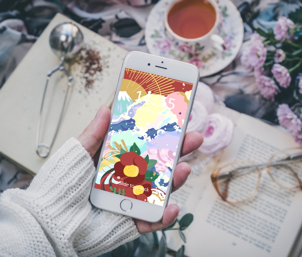 ほんわかポップアート07【PC iPad等 デジタル壁紙】