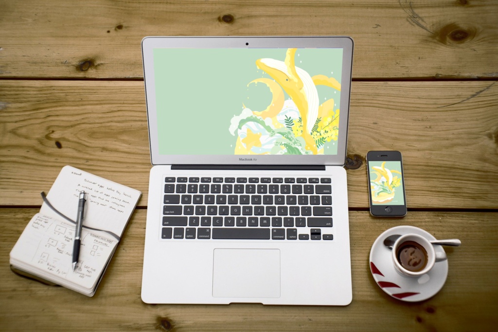 ほんわかポップアート08【PC iPad等 デジタル壁紙、配信用】