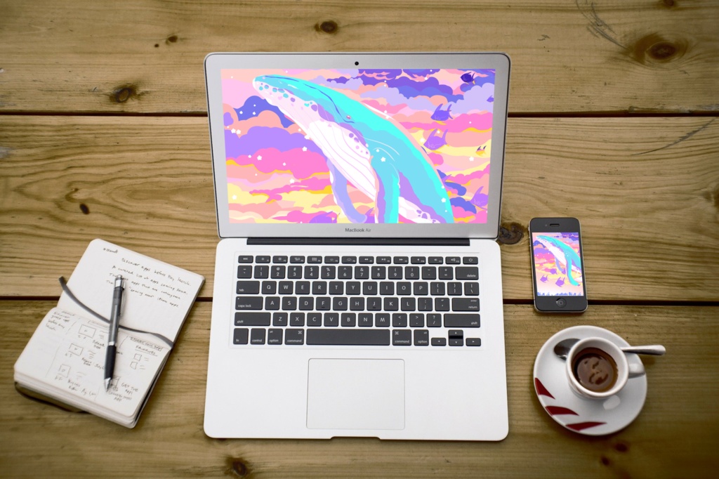 ほんわかポップアート09【iPad等 デジタル壁紙、配信用】