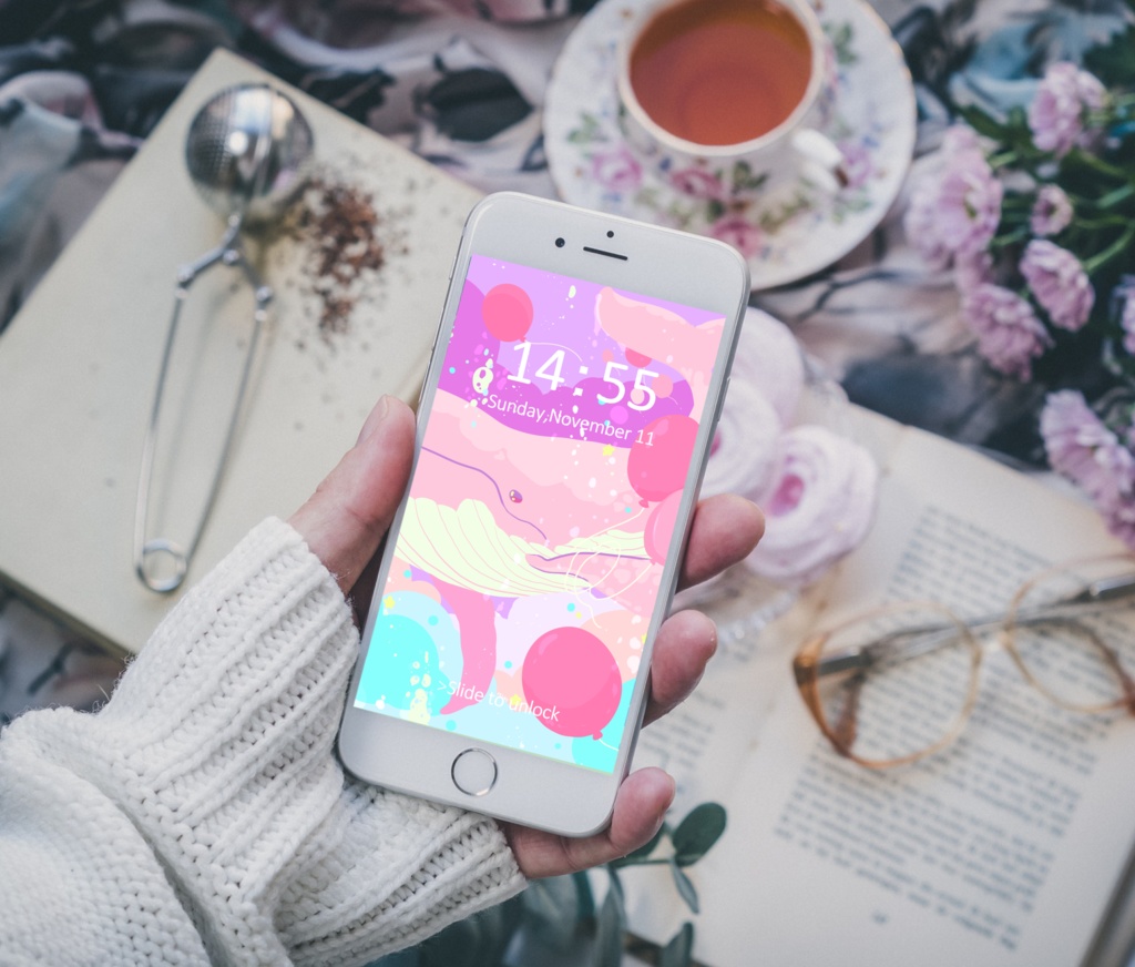 ほんわかポップアート012【PC iPad等 デジタル壁紙、配信用】