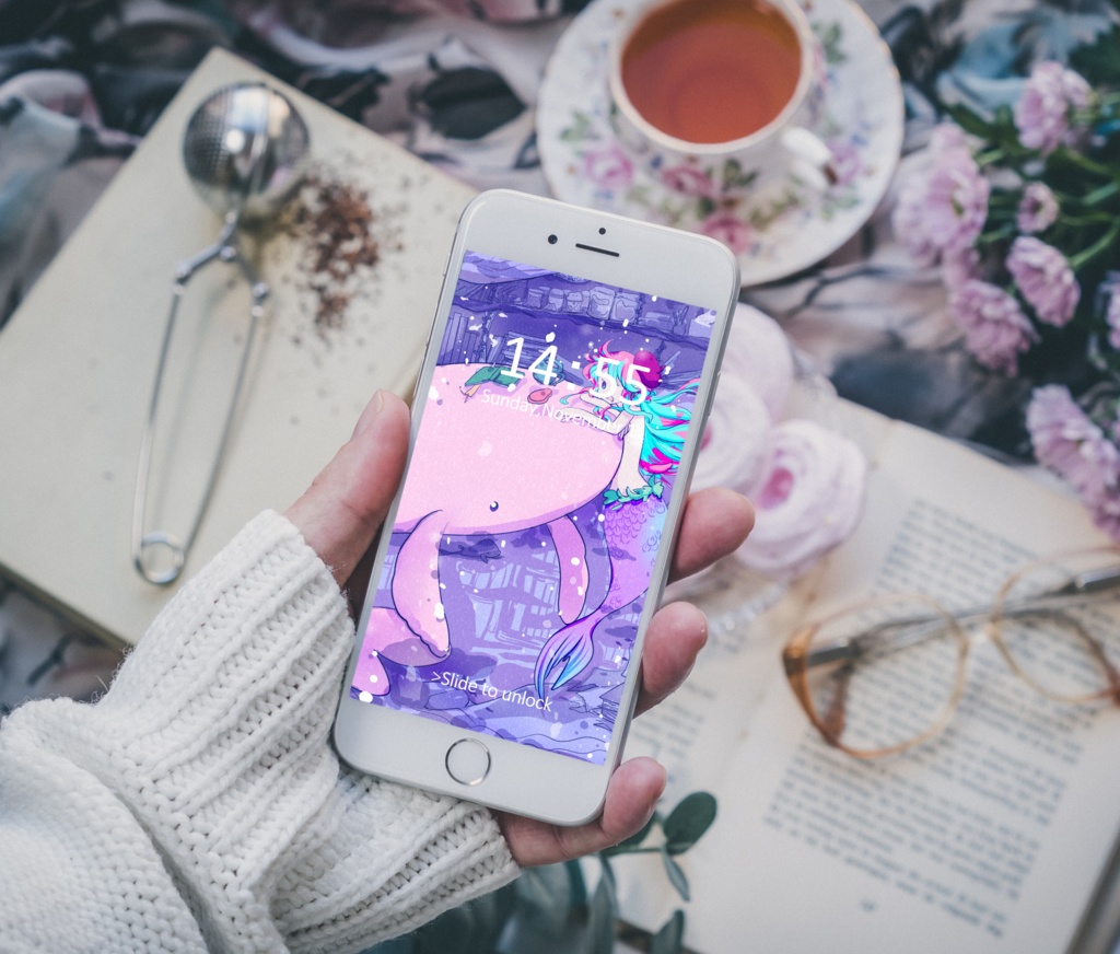 ほんわかポップアート013【PC iPad等 デジタル壁紙、配信用】