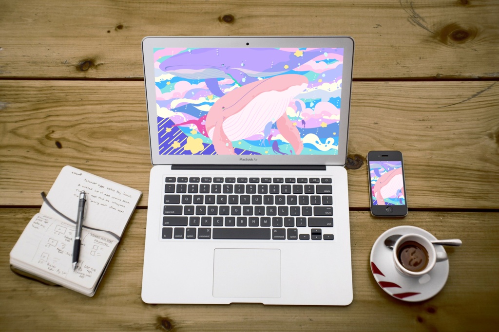 ほんわかポップアート015【PC iPad等 デジタル壁紙、配信用】