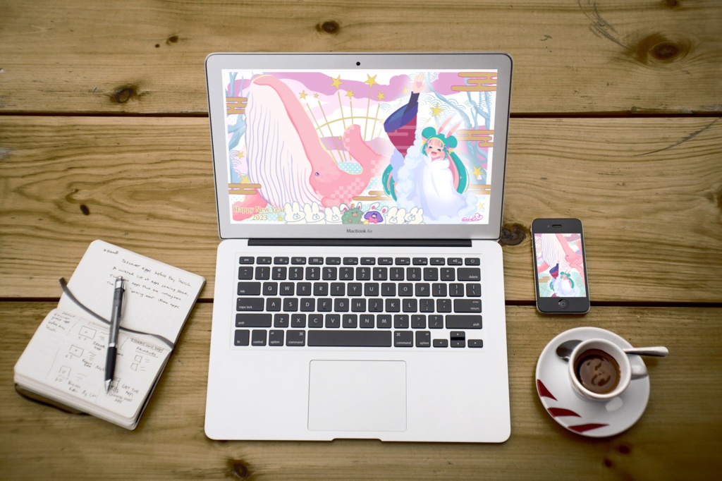 ほんわかポップアート016【PC iPad等 デジタル壁紙】