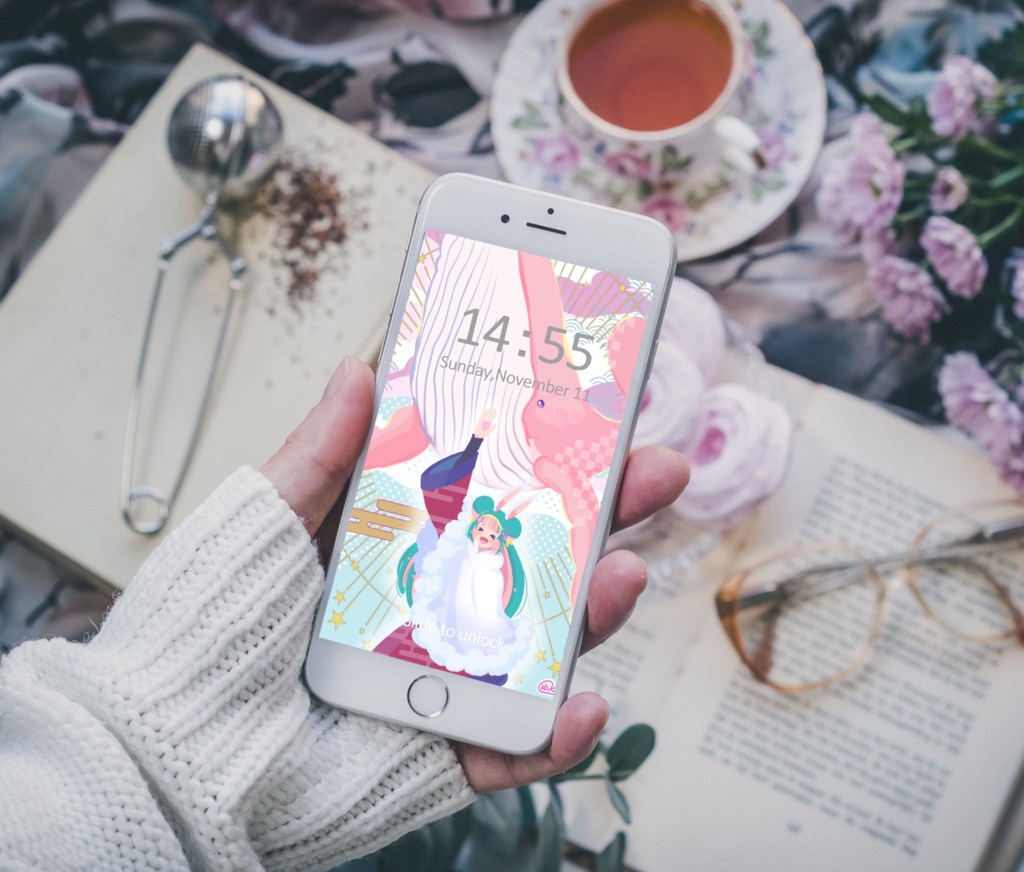 ほんわかポップアート016【PC iPad等 デジタル壁紙】