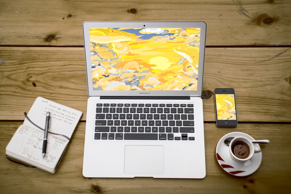 ほんわかポップアート017【PC iPad等 デジタル壁紙、配信用】