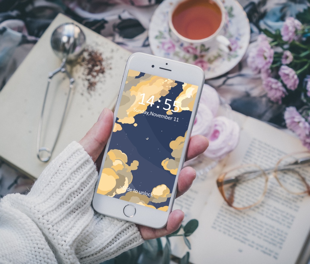 ほんわかポップアート018【PC iPad等 デジタル壁紙、配信用】