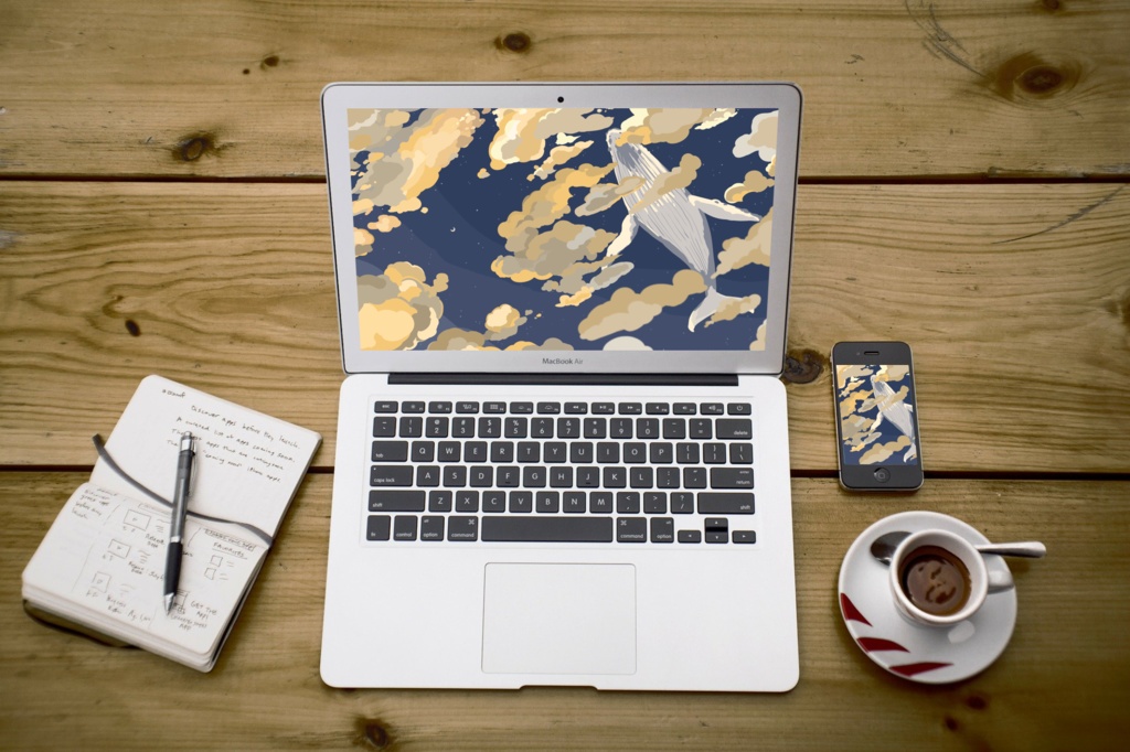 ほんわかポップアート018【PC iPad等 デジタル壁紙、配信用】