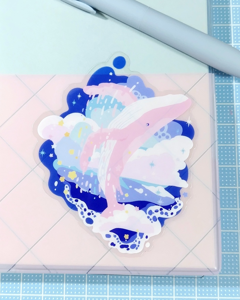 くじらのクリアステッカー