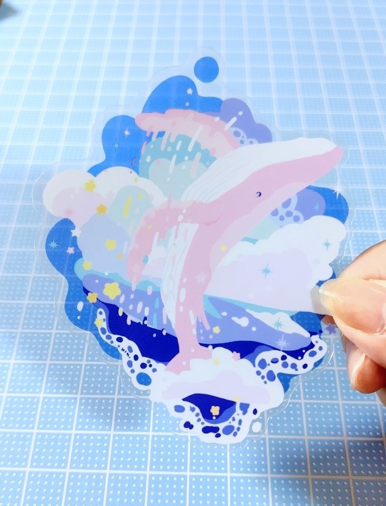 くじらのクリアステッカー