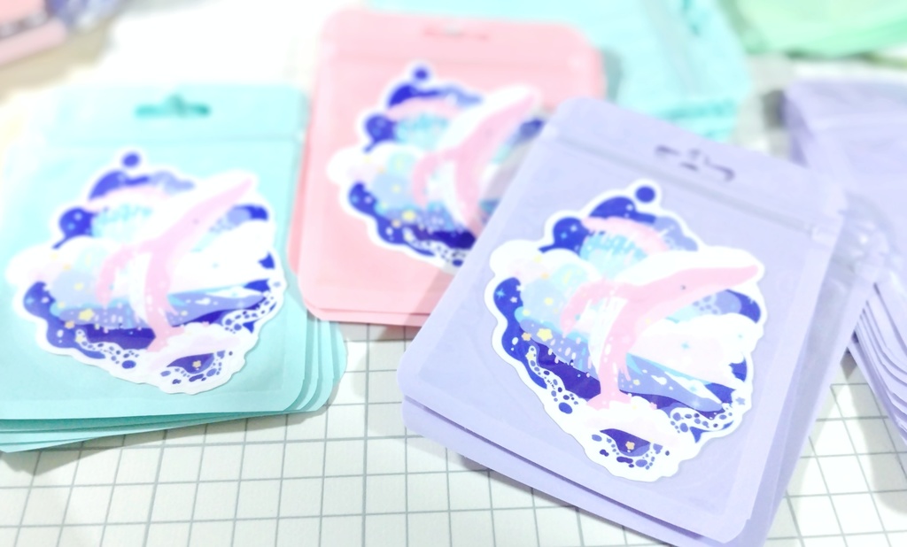 くじらのクリアステッカー