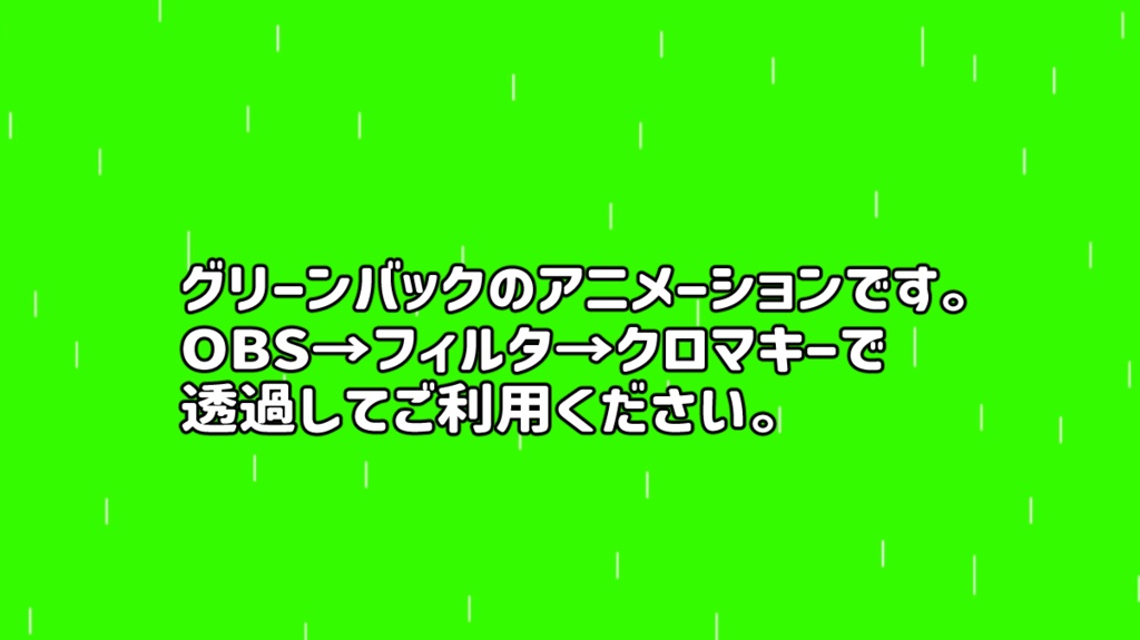 配信用画面カスタム素材04 雨の降るアニメーション【フリー素材】
