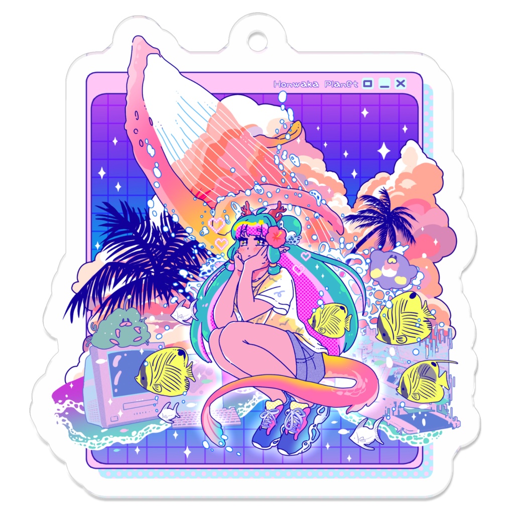 配信5周年記念🌺新ねとちゃんシーサイドアクリルキーホルダー【2025】